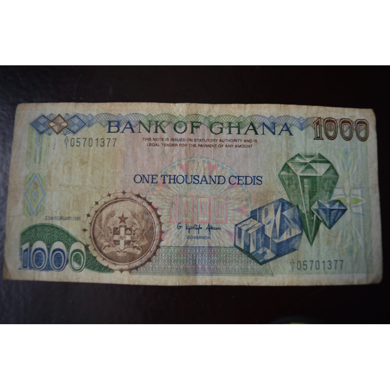 Гана/Ghana 1000 Cedis 1991год Pick 29a (2) Гана/Ghana 1000 Cedis 1991год Pick 29a (2)