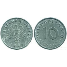 Німеччина 10 Рейхспфеннігів 1942 A