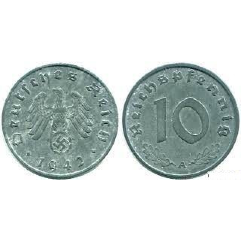 Німеччина 10 Рейхспфеннігів 1942 A Німеччина 10 Рейхспфеннігів 1942 A