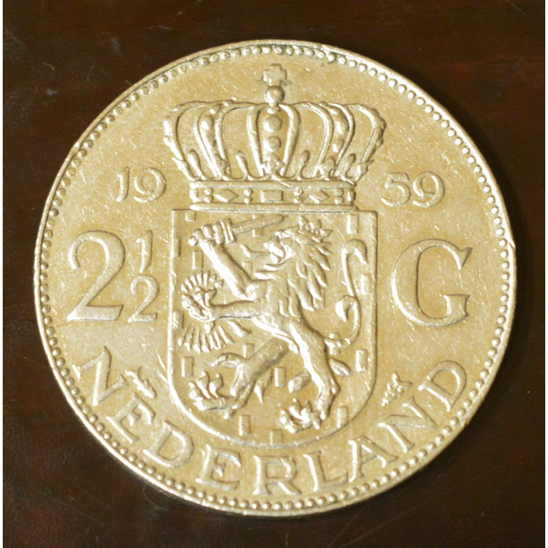 Нідерланди 2,5 гульдена 1959 рік (Срібло) Нідерланди 2,5 гульдена 1959 рік (Срібло)