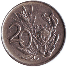 Цветок протея. Монета 20 млн. 1981,85,77 рік, ПАР. (Д)