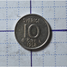 Швеція 10 ері 1958год (срібло)