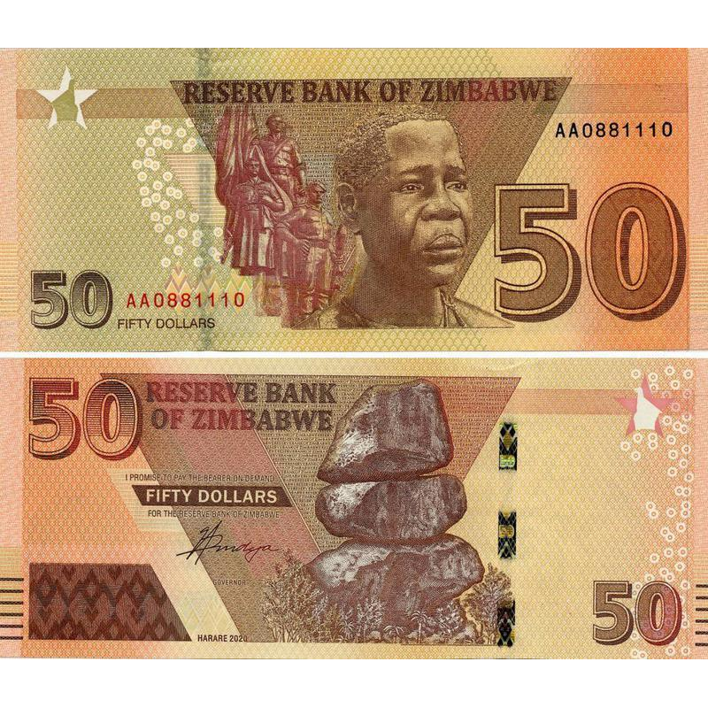 Zimbabwe Зімбабве - 50 Dollars 2020 ( 2021 ) UNC Zimbabwe Зімбабве - 50 Dollars 2020 ( 2021 ) UNC