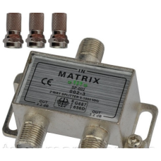 Спліттер (Splitter) ТВ 2-way + 3шт.F в картонній упаковці HQ