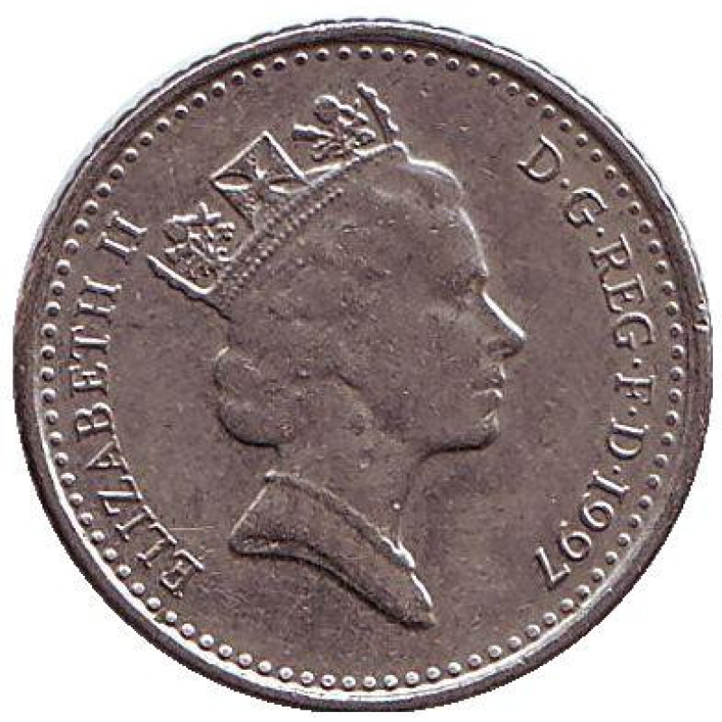 Монета 5 пенсів. 1996 рік, Великобританія. Монета 5 пенсів. 1996 рік, Великобританія.