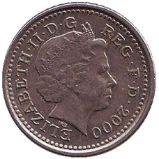 Монета 5 пенсів. 2000 рік, Великобританія.