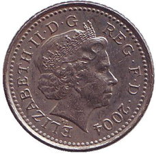 Монета 5 пенсів. 2004 рік, Великобританія.