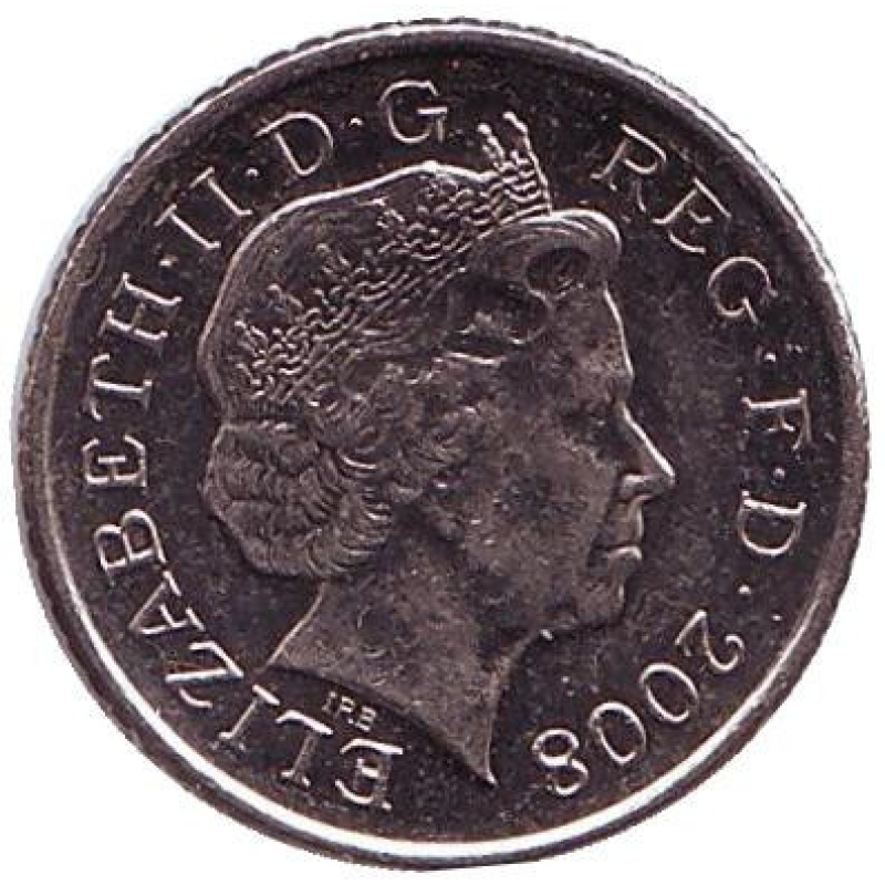 Монета 5 пенсів. 2008 рік, Великобританія. Новий тип. Монета 5 пенсів. 2008 рік, Великобританія. Новий тип.