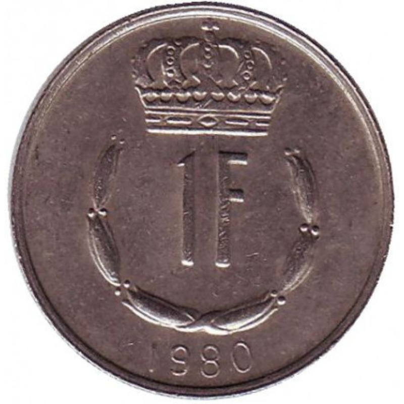 Монета 1 франк. 1980 рік, Люксембург.(АЗ)