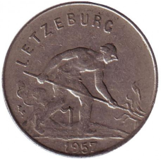 Монета 1глад. 1957 рік, Люксембург