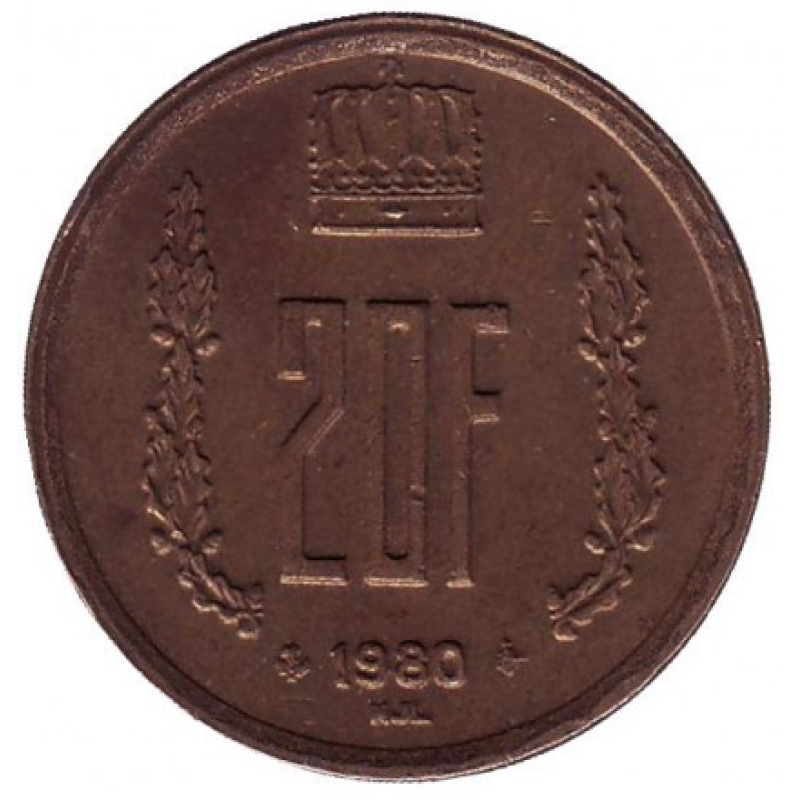 Монета 20 франків. 1980 рік, Люксембург.(АЗ) Монета 20 франків. 1980 рік, Люксембург.(АЗ)
