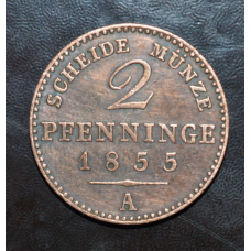 Німеччина 2 пфеннинга 1855год Пруссія. А