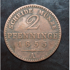 Німеччина 2 пфеннинга 1855год Пруссія. А (1)