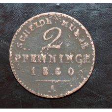 Німеччина 2 пфеннинга 1860год Пруссія. А