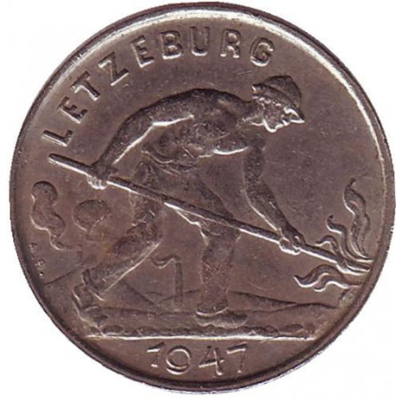 Монета 1 франк. 1947 рік, Люксембург. (АЗ) Монета 1 франк. 1947 рік, Люксембург. (АЗ)