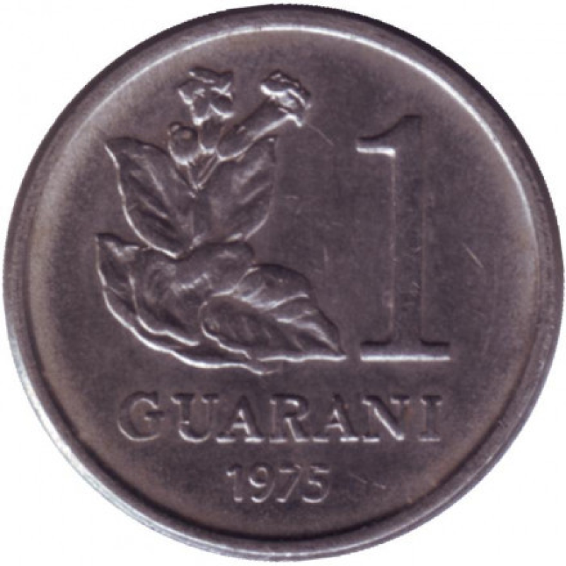 Монета 1 гуарані. 1975 рік, Парагвай. (БЕ) Монета 1 гуарані. 1975 рік, Парагвай. (БЕ)