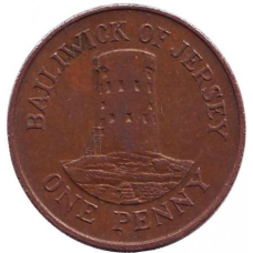 Вежа в Ле-Хок. Монета 1 пенні. 1986 рік, Джерсі.