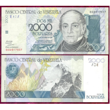 Венесуела 2000 болівар 1998р Р-80 UNC