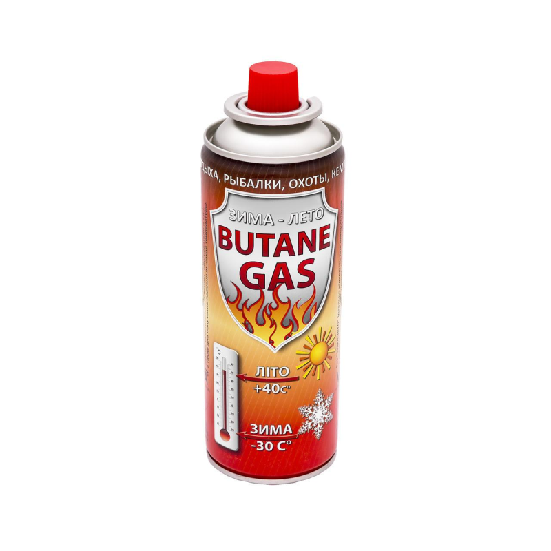 Газ скраплений для портативних газових приладів Butane, 220g Газ скраплений для портативних газових приладів Butane, 220g