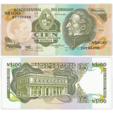Уругвай /Uruguay 100 Pesos 1987р. (Р-62А). UNC