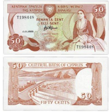 Кіпр / Cyprus 50 Сent 1989 Pick 52 UNC