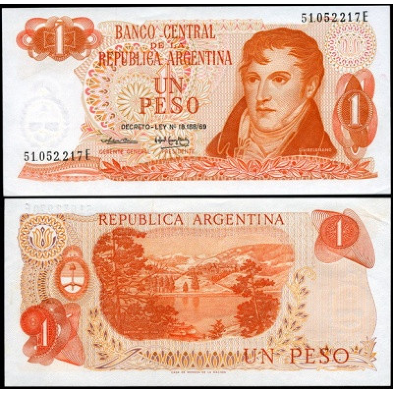 Аргентина 1 песо 1970-1973 р. UNC Аргентина 1 песо 1970-1973 р. UNC