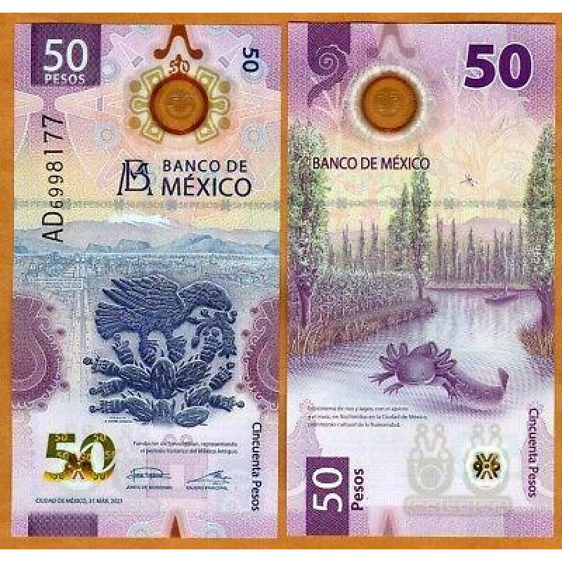 Mexico Мексика - 50 Pesos 2021 UNC s. AC Polymer Mexico Мексика - 50 Pesos 2021 UNC s. AC Polymer