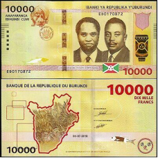 Burundi Бурунді 10 000 Francs 2018 UNC