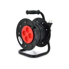 Подовжувач на котушці MERLION 2х0,75, 30 м, 10 А, 220 В, 4xSCHUKO socket, кабель нг-LS, Q4