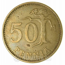 Монета 50 пенні. 1977,72,89 рік, Фінляндія.(БЖ)