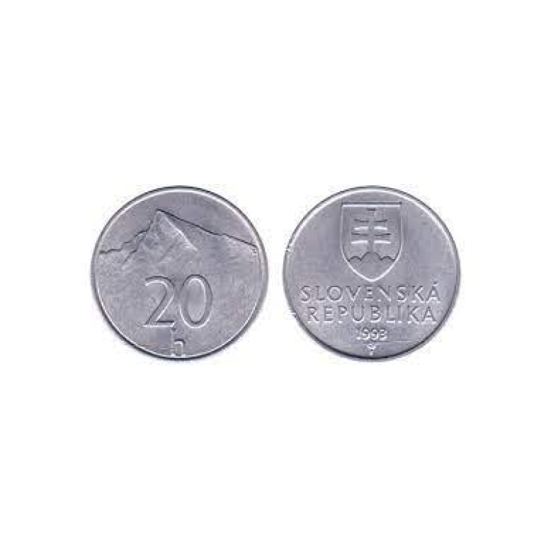 Монета 20 геллерів. 1998 рік, Словаччина. (БЕ) Монета 20 геллерів. 1998 рік, Словаччина. (БЕ)