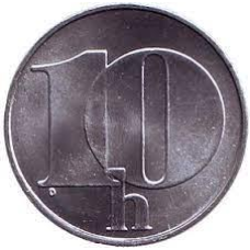 Монета 10 гелерів. 1992-98 рік, Чехословакція. (БЖ)