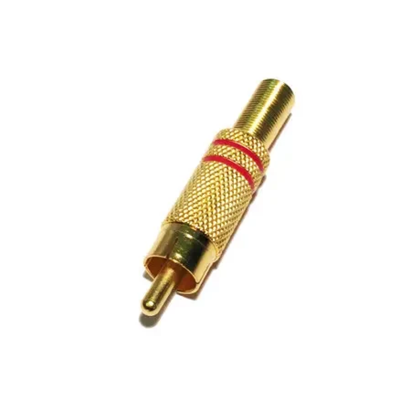 Штекер RCA метал. gold, з пружиною, діам. -6,5м, червоний Штекер RCA метал. gold, з пружиною, діам. -6,5м, червоний
