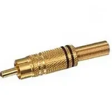 Штекер RCA метал. gold, з пружиною, діам.-6.5м, чорний