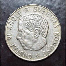 Швеція 1 крона 1965год (срібло)