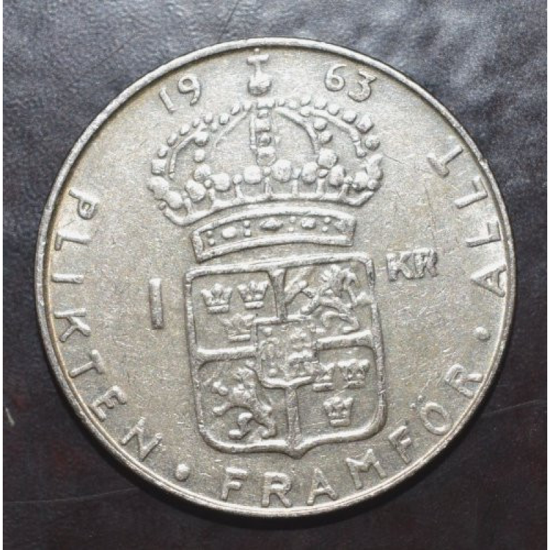 Швеція 1 крона 1963,64 рік (срібло) Швеція 1 крона 1963,64 рік (срібло)