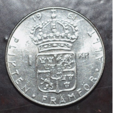 Швеція 1 крона 1961 рік (срібло)