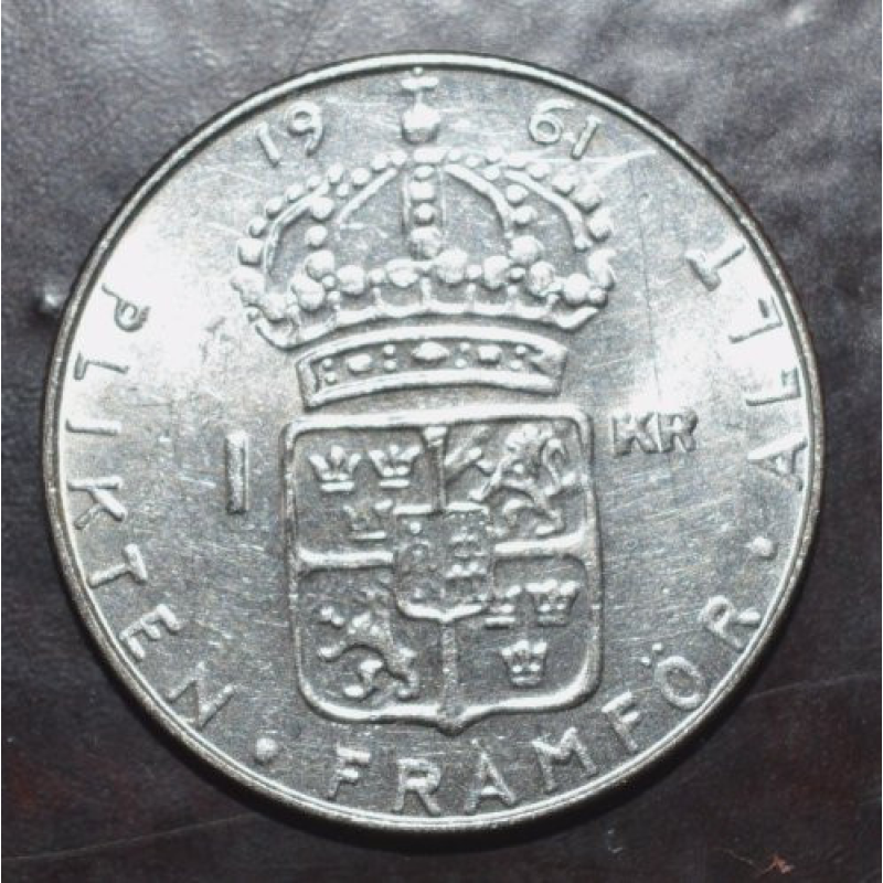 Швеція 1 крона 1961 рік (срібло) Швеція 1 крона 1961 рік (срібло)