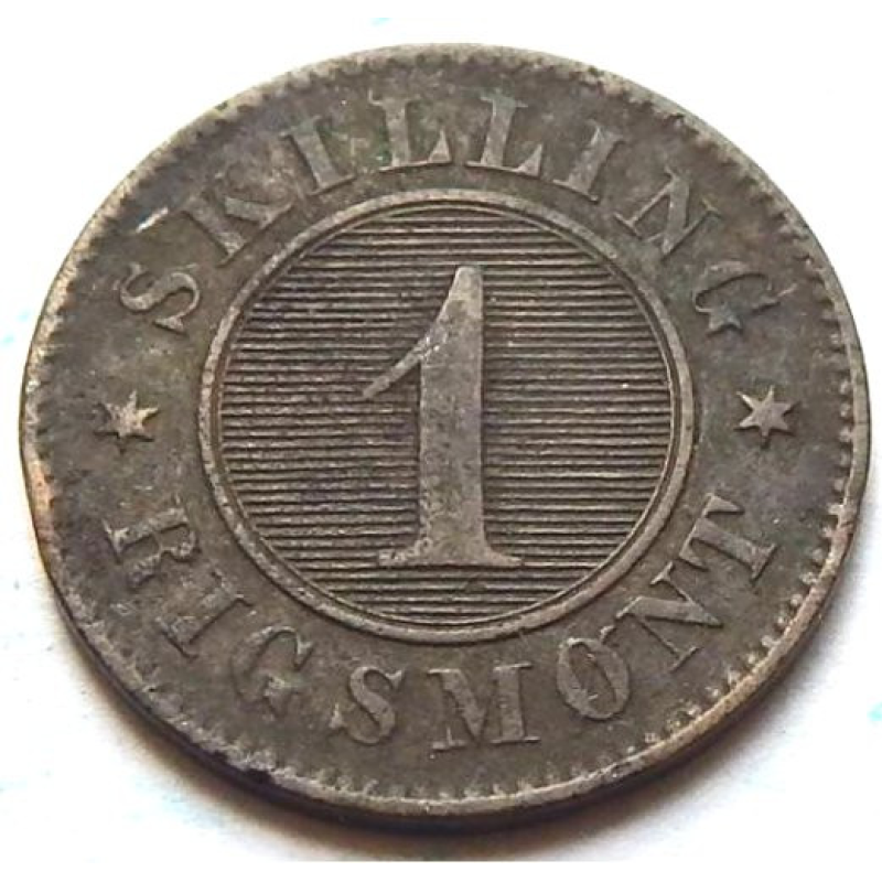 Данія 1 скіллінг, 1856 р Данія 1 скіллінг, 1856 р