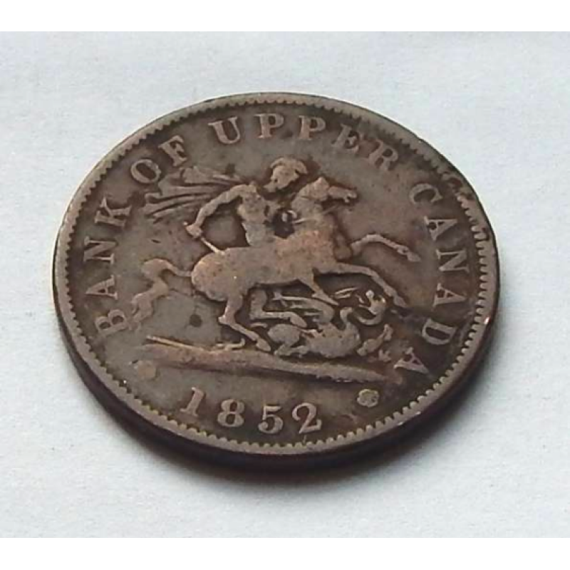 Банківський токен, 1 пенні, 1852 р Верхня Канада Банківський токен, 1 пенні, 1852 р Верхня Канада