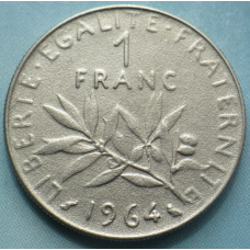Франція 1 франк 1964-2001 рік. П“ята республіка