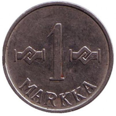 Монета 1 марка. 1956,59 рік, Фінляндія. (БЖ)