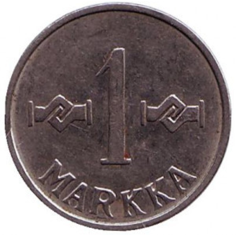 Монета 1 марка. 1956,59 рік, Фінляндія. (БЖ) Монета 1 марка. 1956,59 рік, Фінляндія. (БЖ)