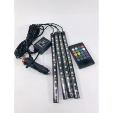 Універсальна світлодіодна RGB led підсвічування салону з мікрофоном для автомобіля