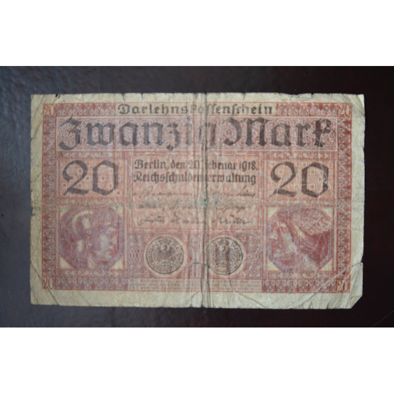 Німеччина 20 марок 1918 рік (Р-3) 4 Німеччина 20 марок 1918 рік (Р-3) 4