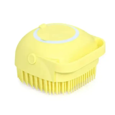 Силіконова мочалка щетка з дозатором Silicone Massage Bath Brush LD-588 жовтий