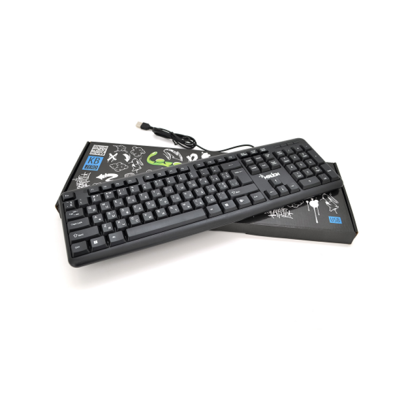 Клавіатура USB Merlion KB-888, довжина кабеля 135sм, (Eng/Укр/Рус), (460 x158x33 мм) Black, 104к, Q20