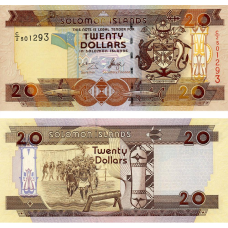 СОЛОМОНОВІ ОСТРОВИ. 20 доларів 2009 р. (Р-28. Серія С/6) UNC!