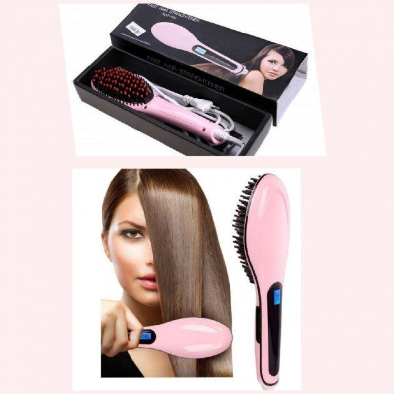 Електрична розчіска вирівнювач, Fast Hair Straightener HQT-906, Розова, для вирівнювання волосся Pink