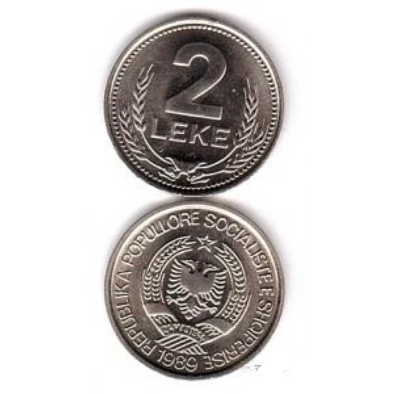 Albania Албанія - 2 Lake 1989 UNC Albania Албанія - 2 Lake 1989 UNC